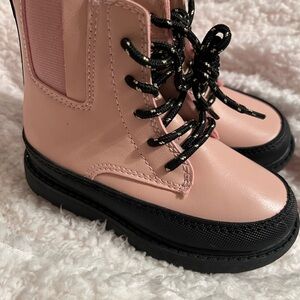 Carter's Cliona Toddler Pink Black Combat Boots Side Zipper Girls Sz 8